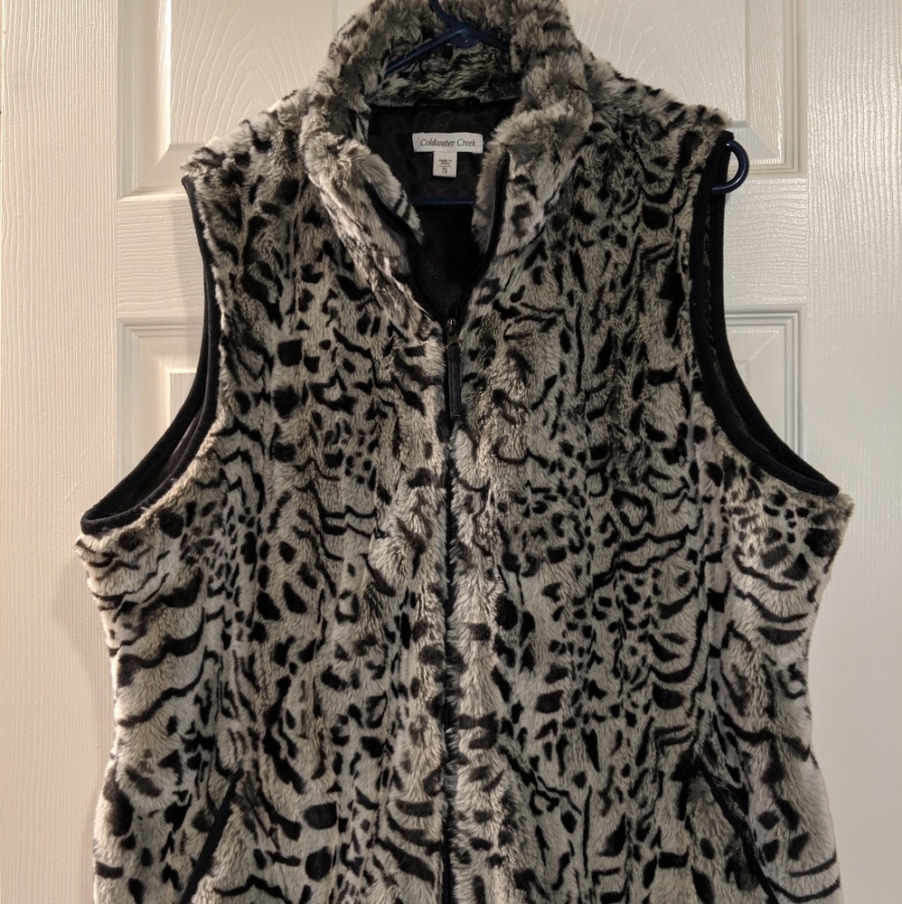Coldwater Creek faux fur vest